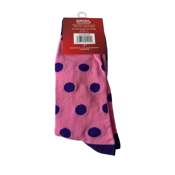 Angry Birds Pink Purple Polka Dot Novelty Crew Socks Fun Gift - Picture 2 of 3